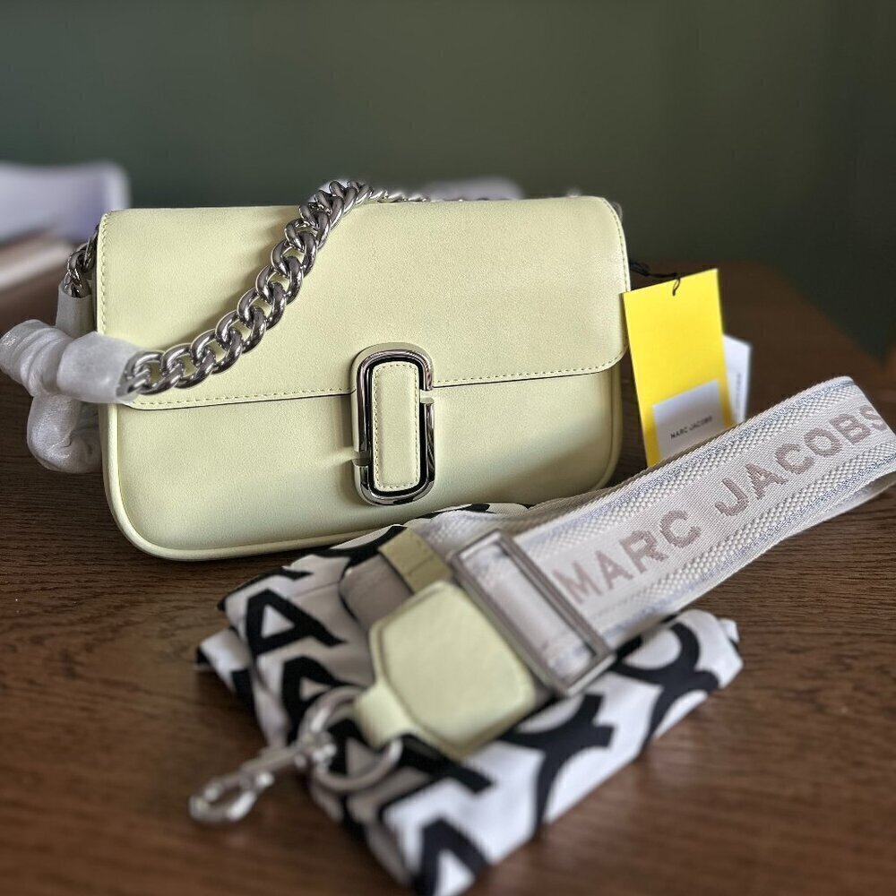 NWT! New Marc Jacobs J Marc Shoulder Bag -Smooth leather -Tender Yellow